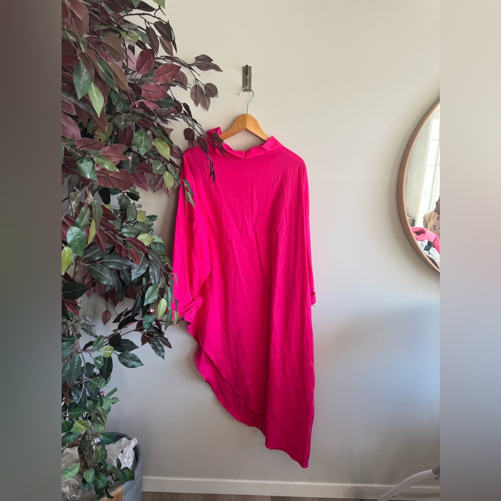 Ayla sho one size Bright Pink Asymmetrical Tunic dress